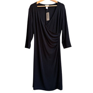 NEW Chicos Travelers Rosemary Wrap Dress Black LBD Date Night Size 2 | L/12